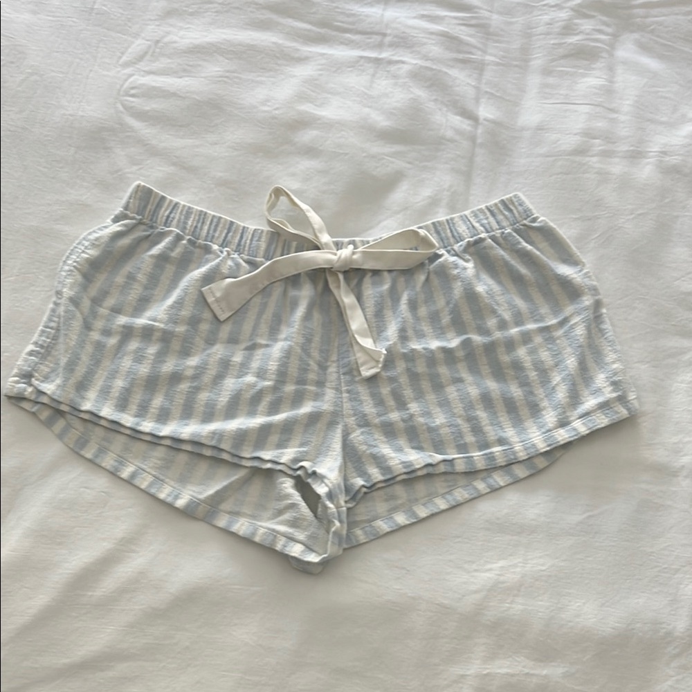 Forever 21 Light Blue & White Striped Lounge Shorts